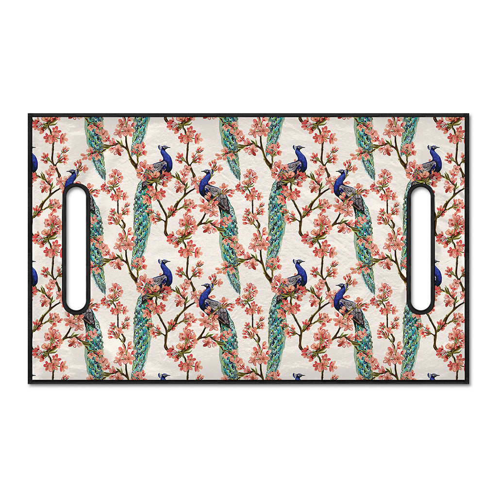 Cherry Blossom Peacock Print Golf Cart Seat Cover