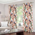 Cherry Blossom Peacock Print Grommet Curtains