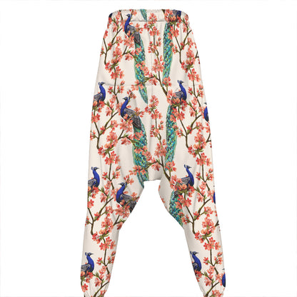 Cherry Blossom Peacock Print Hammer Pants