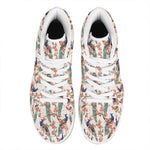 Cherry Blossom Peacock Print High Top Leather Sneakers