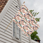 Cherry Blossom Peacock Print House Flag