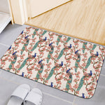 Cherry Blossom Peacock Print Indoor Door Mat