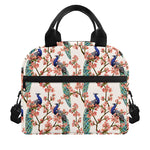 Cherry Blossom Peacock Print Insulated Lunch Bag