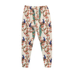 Cherry Blossom Peacock Print Jogger Pants