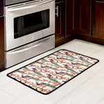 Cherry Blossom Peacock Print Kitchen Mat