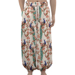 Cherry Blossom Peacock Print Lantern Pants