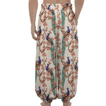 Cherry Blossom Peacock Print Lantern Pants