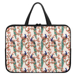 Cherry Blossom Peacock Print Laptop Sleeve With Handle