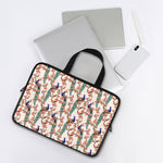 Cherry Blossom Peacock Print Laptop Sleeve With Handle