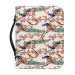 Cherry Blossom Peacock Print Leather Bible Cover