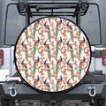 Cherry Blossom Peacock Print Leather Spare Tire Cover