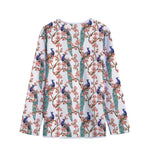 Cherry Blossom Peacock Print Long Sleeve Short Coat