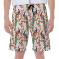 Cherry Blossom Peacock Print Men's Beach Shorts