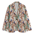 Cherry Blossom Peacock Print Men's Blazer