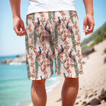 Cherry Blossom Peacock Print Men's Cargo Shorts