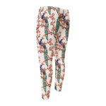 Cherry Blossom Peacock Print Men's Compression Pants