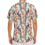 Cherry Blossom Peacock Print Men's Deep V-Neck Shirt