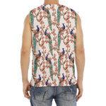 Cherry Blossom Peacock Print Men's Fitness Tank Top