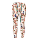 Cherry Blossom Peacock Print Men's leggings