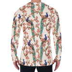 Cherry Blossom Peacock Print Men's Long Sleeve T-Shirt