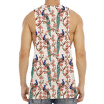 Cherry Blossom Peacock Print Men's Muscle Tank Top