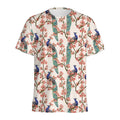 Cherry Blossom Peacock Print Men's Athletic T-Shirt