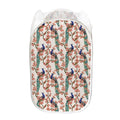 Cherry Blossom Peacock Print Mesh Laundry Hamper