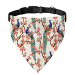 Cherry Blossom Peacock Print Over The Collar Dog Bandana
