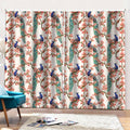 Cherry Blossom Peacock Print Pencil Pleat Curtains