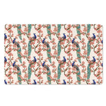 Cherry Blossom Peacock Print Polyester Doormat