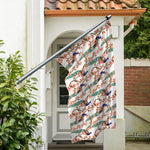 Cherry Blossom Peacock Print Polyester Flag