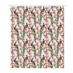 Cherry Blossom Peacock Print Polyester Shower Curtain