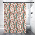 Cherry Blossom Peacock Print Premium Shower Curtain