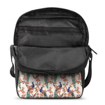 Cherry Blossom Peacock Print Rectangular Crossbody Bag