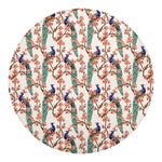 Cherry Blossom Peacock Print Round Blanket