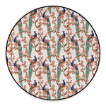 Cherry Blossom Peacock Print Round Floor Mat