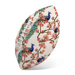 Cherry Blossom Peacock Print Rugby Ball