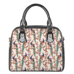 Cherry Blossom Peacock Print Shoulder Handbag