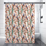 Cherry Blossom Peacock Print Shower Curtain