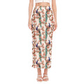 Cherry Blossom Peacock Print Side Slit Maxi Skirt