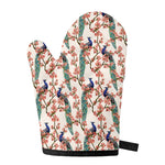 Cherry Blossom Peacock Print Single Oven Mitt