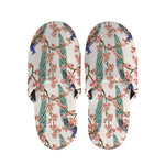 Cherry Blossom Peacock Print Slippers