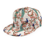 Cherry Blossom Peacock Print Snapback Cap