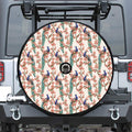 Cherry Blossom Peacock Print Tire Cover With Camera Hole
