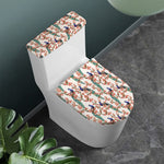 Cherry Blossom Peacock Print Toilet Lid And Tank Cover Set