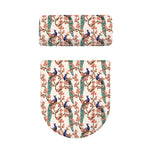 Cherry Blossom Peacock Print Toilet Lid And Tank Cover Set