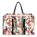 Cherry Blossom Peacock Print Utility Tote Bag