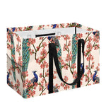 Cherry Blossom Peacock Print Utility Tote Bag