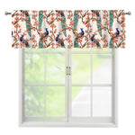 Cherry Blossom Peacock Print Window Valance