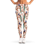 Cherry Blossom Peacock Print Women's Leggings